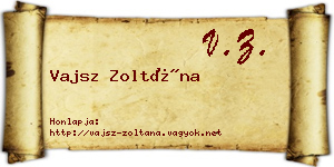 Vajsz Zoltána névjegykártya